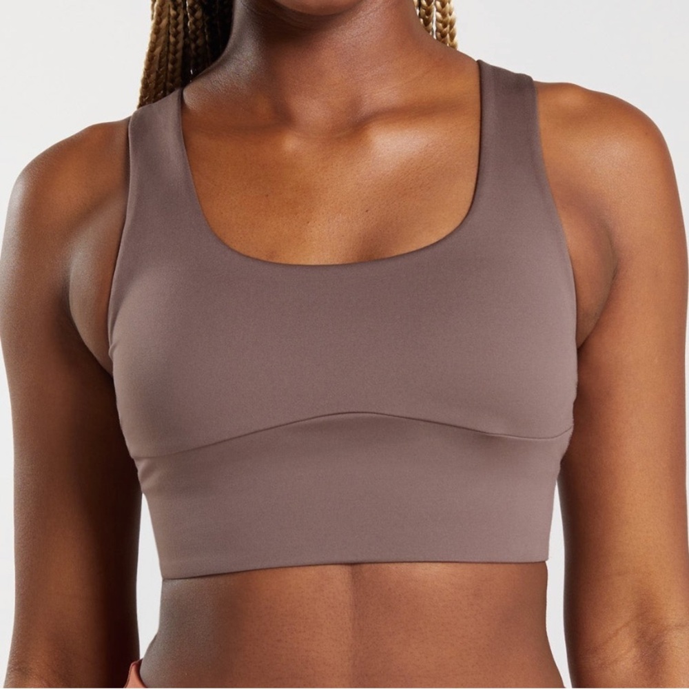 Gymshark Longline Sports Bra -Truffle Brown